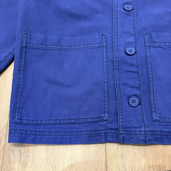 🌟AMERICAN VINTAGE🌟 WOMENS COTTON CHORE WORK JACKET BLUE XS - Picture 4 of 8